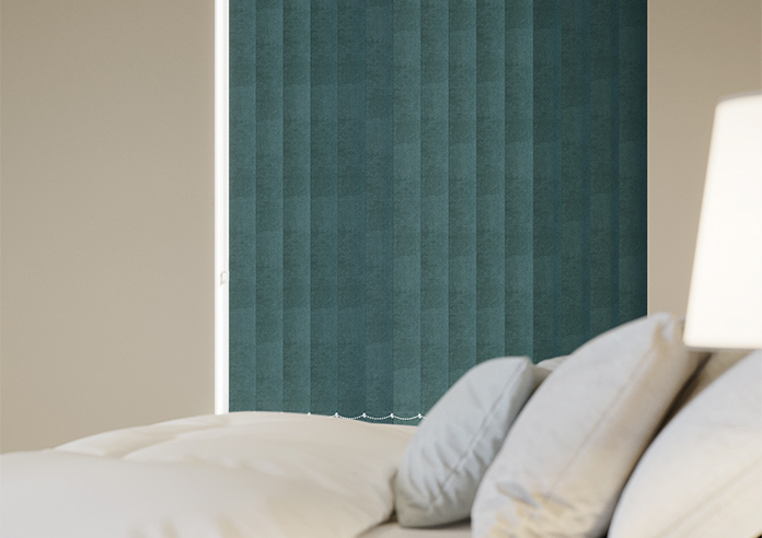 Flori Faux Suede (Blackout), Deep Teal - Vertical Blind - Image 5